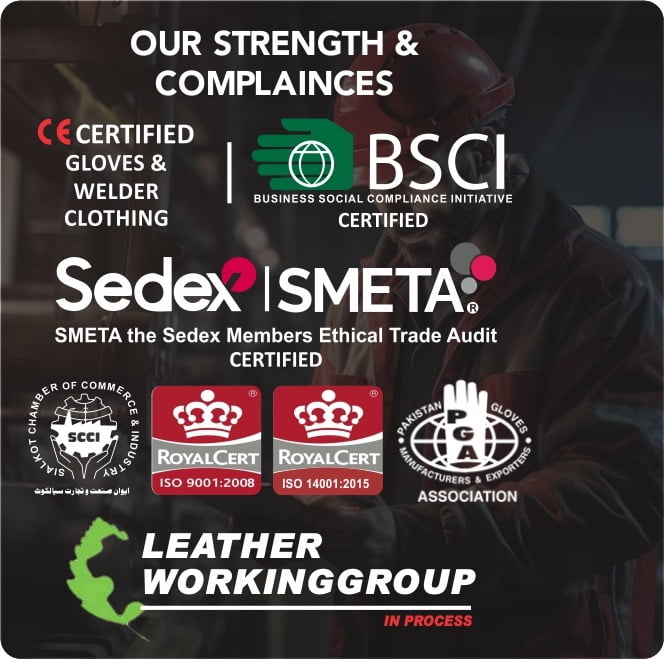 CE Welder Gloves and Apparel Manufacturer in Sialkot Pakistan